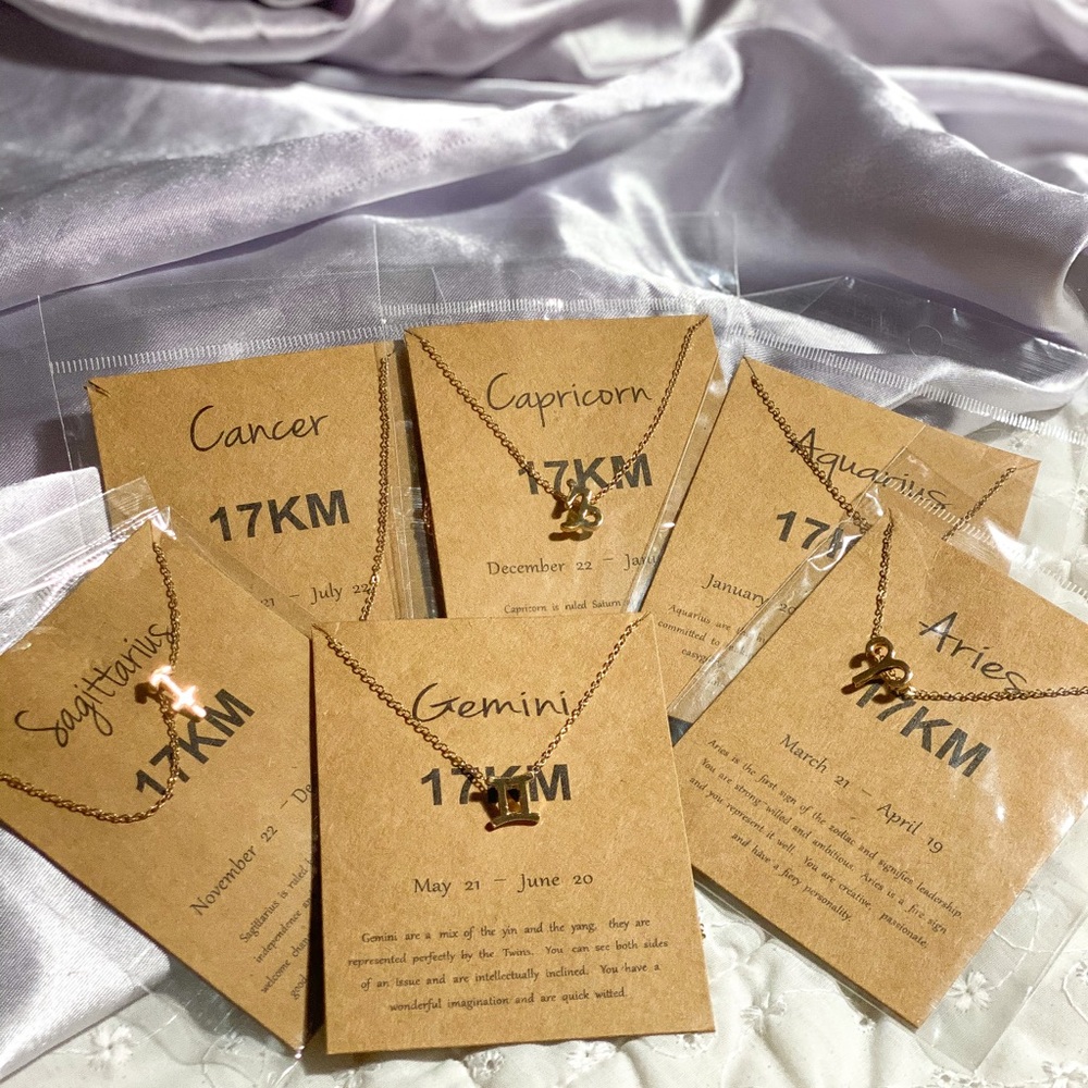 Gold Zodiac Sign Necklace available in all signs💜